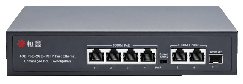 HX-0403PEG 4+2+1-Port Gigabit PoE Switch