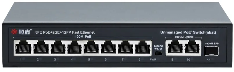 HX-0803PE 8+2+1-Port 100M PoE Switch