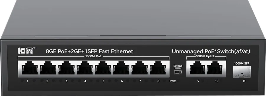 HX-X0803PEG 8+2+1-Port Gigabit PoE Switch