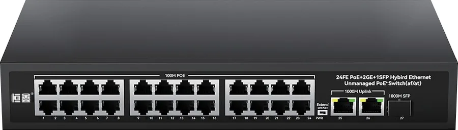 HX-X2403PE 24+2+1-Port 100M PoE Switch